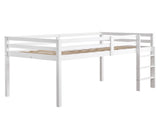 Elevated Cross Bracing Straight Ladder Twin Pine Wooden Bed White 69928690
