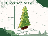 4FT Lighted Christmas Tree Yard Decorations, Pre-lit Holiday Decor with 110 Warm White LED Lights 73238893