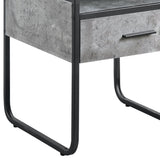 Raziela Concrete Gray & Black Finish End Table with Drawer B2726P244955