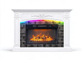 White Paint, 110*34.5*93cm, MDF with carved middle section & LED light strip, for 18in fireplace 29535199