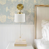 White Ceramic Wall Sconce with Adjustable Swing Arm B035P264534