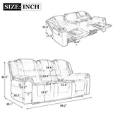 3 Seater Home Theater Recliner Manual Recliner Chair with Two Built-in Cup Holders for Living WF323620AAE