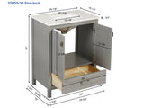 30" Bathroom Vanity with Sink Combo, Fully Assembled Bathroom Sink Cabinet with Marble Countertop, W1573P237850
