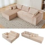 Compression Sectional Couch with Comfy Chaise, Boneless L Shape Sofa with Deep Seat, Minimalist 21327516