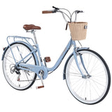 7 Speed City Bike With Basket , Steel Frame,Multiple Colors 26 Inch Girls Bicycle W1019P206056
