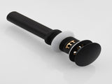 Brass Pop Up Sink Drainer with Overflow Bathroom Drain With Removable Strainer Basket Black 08890168