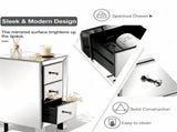 () 3-Drawer MDF Bedside Table with Mirrored Finish 11.8*11.8*23.6 Silver 25394141