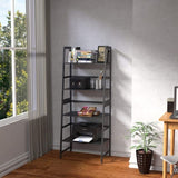 ZNTS WTZ Book Shelf, Black Bookshelf, Ladder Bookcase, 4 Tier Tall Book case for Bedroom, Living Room, 97410687