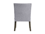 Set of 2 Gray Linen Upholstered Side Chairs, Gray Oak Finish B016P314467
