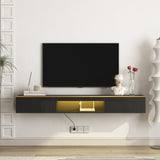 Floating TV Stand Wall Mounted with 16 Color LEDs,69" Modern TV Stand, Floating TV Cabinet W1321P237658