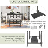 6-Piece Counter Height Dining Table Set Table with Shelf 4 Chairs and Bench for Dining Room 22708368