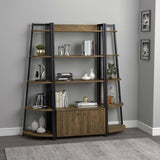 Aged Walnut 5-Tier Corner Bookcase B062P153786