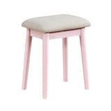 Beautiful Pink Finish Vanity Dresser with Mirror and Stool Set Storage Drawers Bedroom Furniture 1pc B011P300057