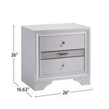 3 Drawers Wooden Nightstand with Nickel Round Knobs, White B016P251556