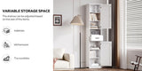 69" H Tall Bathroom Storage Cabinet with 2 Barn Doors and 1 Drawer, Narrow Storage Unit, Adjustable W2386P207759