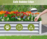 8x4x1 ft Galvanized Raised Garden Bed, Outdoor Planter Garden Boxes Large Metal Planter Box for W1859P197955