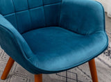 ZNTS Leiria Contemporary Silky Velvet Tufted Accent Chair with Ottoman, Blue T2574P164272