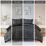 Twin/Twin XL Metallic Print Faux Fur Comforter Set GL-B035129832