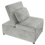 Contemporary Sleeper Sofa Chair Pillow Plush Tufted Seat 1pc Convertible Sofa Ash Color Wide-Welt B011P281839