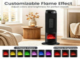 Black 1500W PTC Portable Fireplace Space Heater, Quiet 35dB Electric Heater with Tip-Over Overheat 01488461