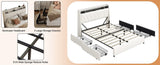 Queen Bed Frame with Ergonomic Headboard, Platform Bed Frame Queen Size with Outlets & Charger & LED W3107P327867