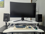 32 Inch Desk Converter, Height Adjustable Sit to Stand Riser, Dual Monitor and Laptop Workstation 64781257