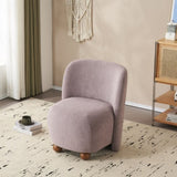 Modern Low Back Accent Chair, Upholstered Armless Living Room Chairs, Round Pine Wood Feet, for N817P224950P