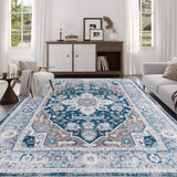 Area Rug 8x10 Vintage Bohemia Large Persian Non-slip Washable Rug For Room Kitchen Bedroom W2907P265123