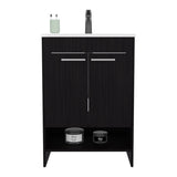 Bathroom Vanity, 2 Doors, 2 Shelves, Black Wengue B097P350322