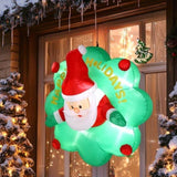 4 FT Lighted Christmas Santa with Wreath Broke Out from Window, Large Blow Up Hanging 03080234