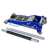 ZNTS 3T Aluminum Iron Horizontal Jack/Hydraulic Trolley Service/Floor Jack with Extra Saddle W1102P154126