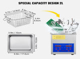 2L Ultrasonic Cleaning Machine Stainless Steel Professional Digital Machine w/Timer 40kHz 110V, 79592748