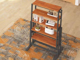 Extendable Dining Table Convertible 2 in 1 Shelf to Table with Metal Frame Industrial and Rustic W3128P281270