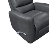 Glider Reclining Chair Swivel Motion Gray Breathable Faux Leather Upholstery Luxury Living Room B011P287701