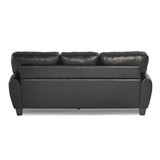 ZNTS Modern Living Room Furniture 1pc Sofa Black Faux Leather Covering Retro Styling Furniture B01159021