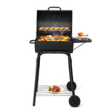 ZNTS Charcoal Grills Outdoor BBQ Grill, Barrel Charcoal Grill with Side Table and Wheels, for Outdoor 49876379