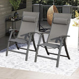 Patio Folding Chairs Set of 2,Textilene Fabric Seat W1859P321614