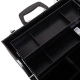 ZNTS SM-2083 Aluminum Alloy Makeup Train Case Jewelry Box Organizer Black 14313615