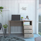 Edgewater 3-Drawer Writing Desk with Open Compartment Light Gray B062111632