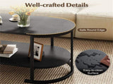 2-Tier Coffee Table with Metal Frame, 1005045 cm Robot Vacuum Friendly Accent Table, 88 lbs 39025537