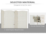 6FT Tall 6-Panel Folding Room Divider, White Weave Privacy Screen with Portable Partition Wall for 33669644
