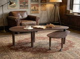 360 degree rotatable coffee table with walnut color wood grain OAK veneer tabletop for living room, W2899P372751