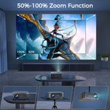 ZNTS Projector with 5G WiFi and Bluetooth, Native 1080P Portable Outdoor Video Projector 4K Supported, 31468217