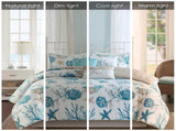 7 Piece Cotton Sateen Comforter Set Aqua King B03597267