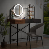 ZNTS GO 40" Makeup Vanity Desk with 3-Mode Lighted Mirror & Wireless Charging Station , Vanity Table with N704P179781B