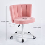 ZNTS set of 1,Home Office Chair,Fluffy Fuzzy Comfortable Makeup Vanity Chair ,Swivel Desk Chair Height W234P153947