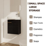 Soft Close Doors Bathroom Vanity With Sink,16 Inch For Small Bathroom W999140772