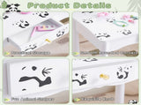 Black and white panda MDF painted finish, solid wood legs, 1-drawer children's dressing table set, 19880855