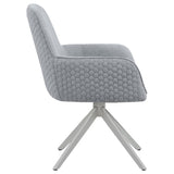 Light Grey and Chrome Flare Arm Side Chair B062P153684