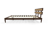 Double rattan woven headboard, Bohemian style, painted finish, pine wood, dark walnut color, Queen 63646995